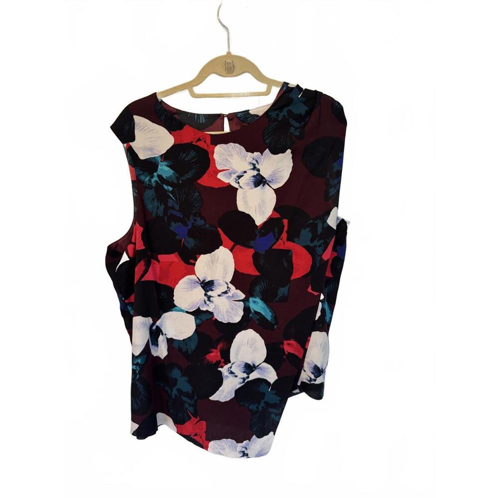 Lord & Taylor 3X wine combo asymmetrical top